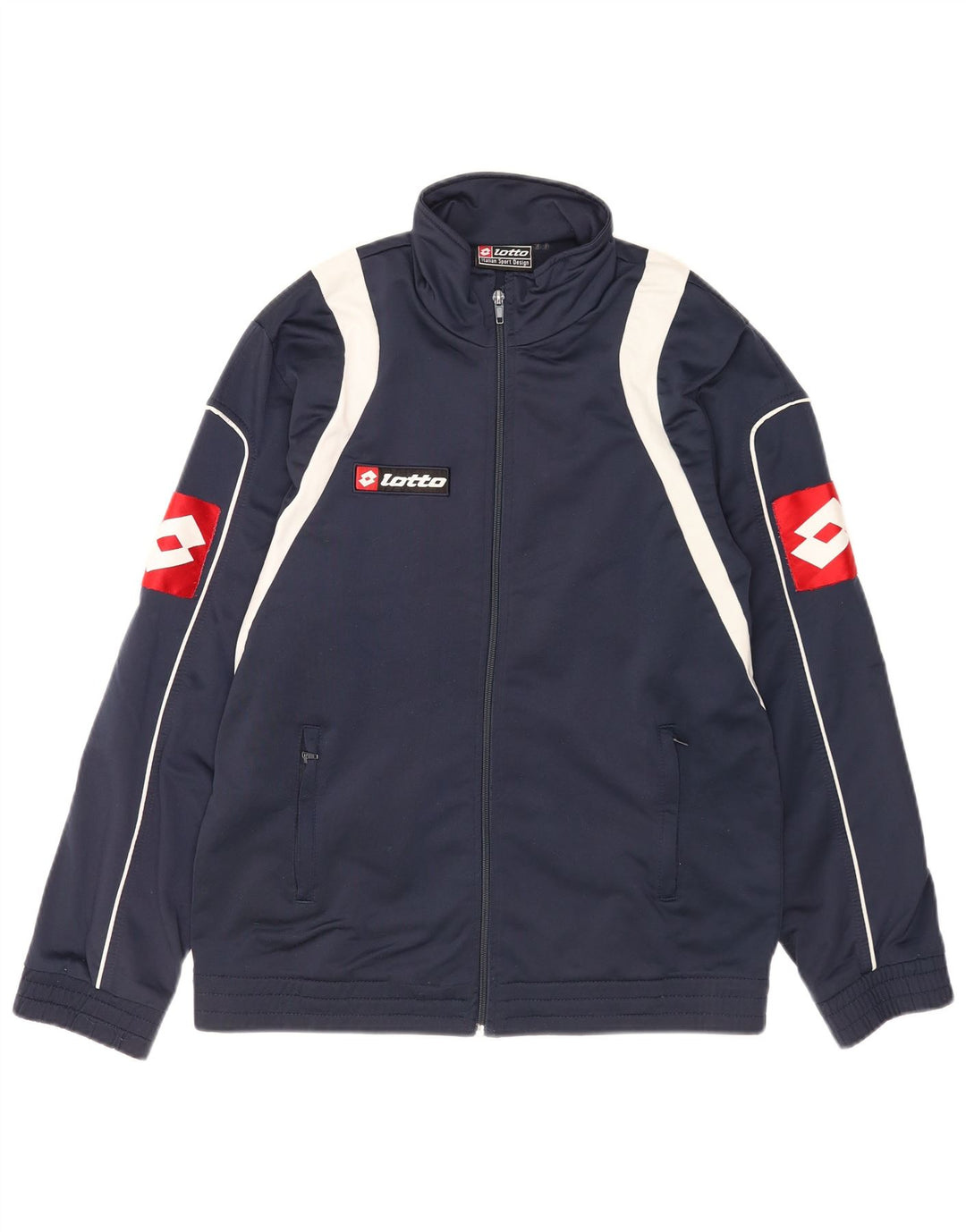Lotto Herren-Trainingsanzug-Top-Jacke, UK 38/40, mittleres Marineblau, Farbblock