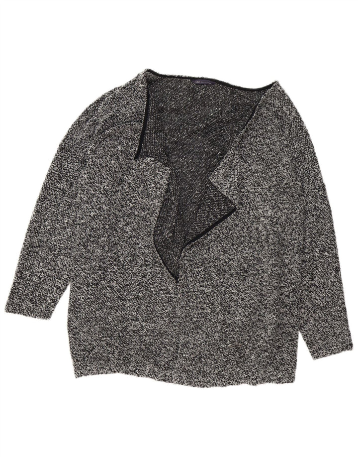 Marks & Spencer Damen-Cardigan-Pullover UK 20 2XL Grau meliertes Polyester