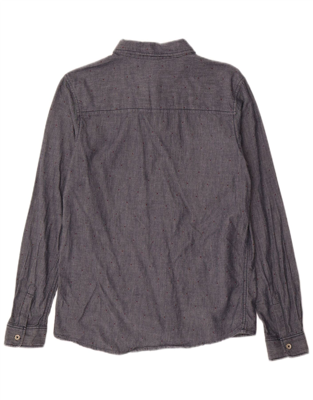 BENETTON Jungen-Hemd, 13–14 Jahre, 3XL, marineblau gepunktete Baumwolle