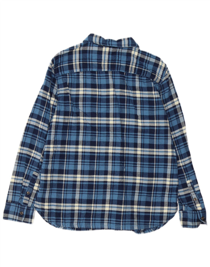 CHAPS Flanell-Pulloverhemd für Damen, UK 14, mittelblau kariert, Baumwolle
