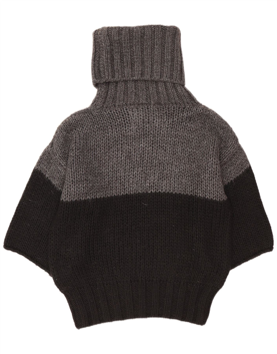 Benetton Damen-Pullover mit Rollkragen und Fledermausärmeln, Gr. 10, Schwarz