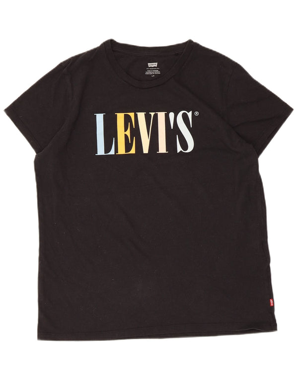 Levi's Damen-T-Shirt mit Grafik, UK 14, Größe L, Schwarz, Baumwolle