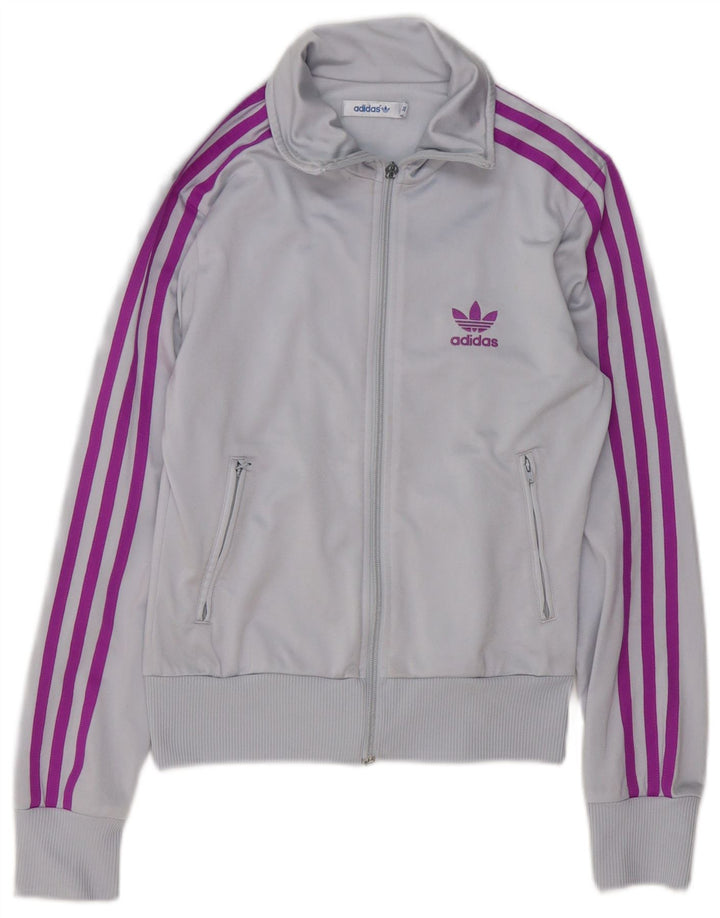Adidas Damen Trainingsanzug Top Jacke EU 34 XS Grau Polyester