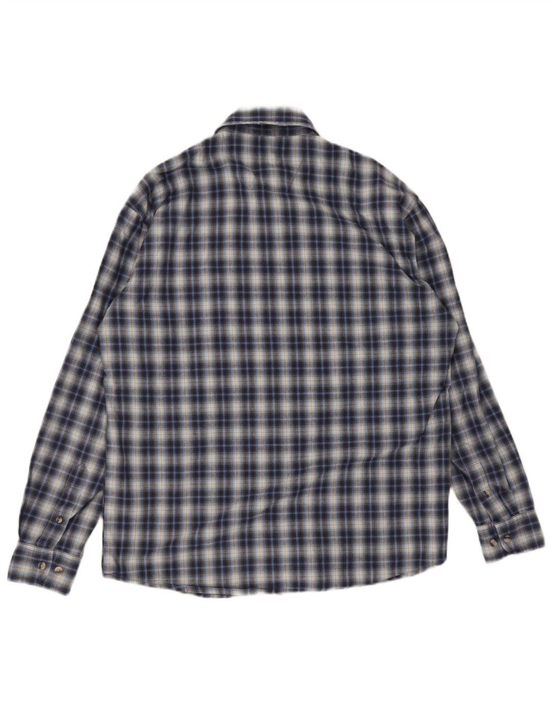 Wrangler Herren-Hemd aus mittelblauer Baumwolle mit Karomuster in Marineblau