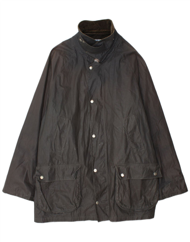 Sea Barrier Herrenjacke aus gewachster Baumwolle, UK 42, XL, Schwarz