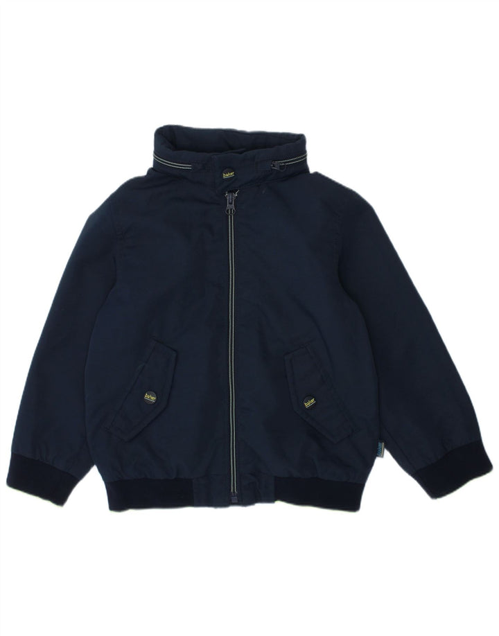 TED BAKER Boys Hooded Bomber Jacket 3-4 Years Navy Blue Nylon