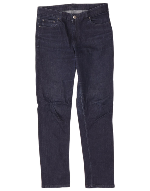 Marks & Spencer Damen Straight Jeans UK 10 Small W30 L29 Marineblau Baumwolle