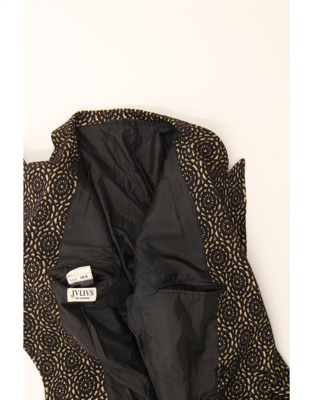JVLIVS Womens Double Breasted Coat IT 50 XL Black Floral Vintage Jvlivs and Second-Hand Jvlivs from Messina Hembry 