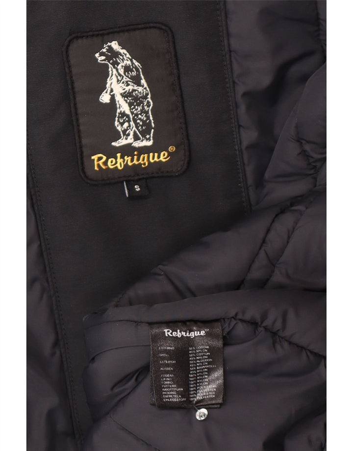 Refrigue Damen-Parka mit Kapuze, UK 10, Größe S, Schwarz, Baumwolle