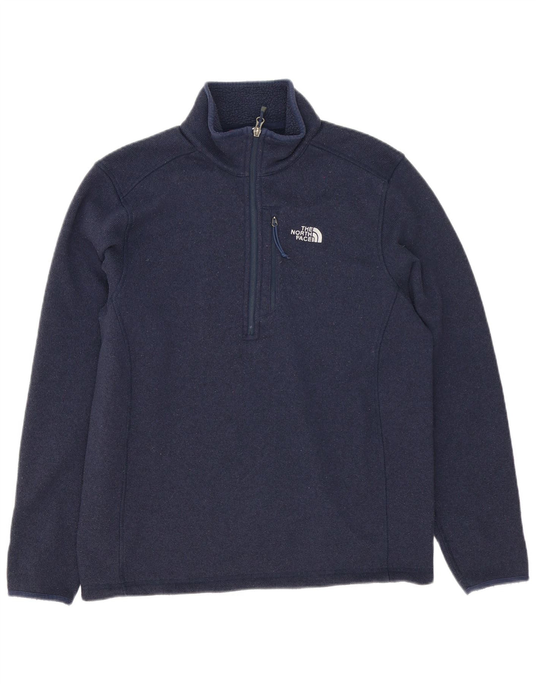 The North Face Herren-Pullover mit Reißverschluss am Hals, mittelblaues Polyester