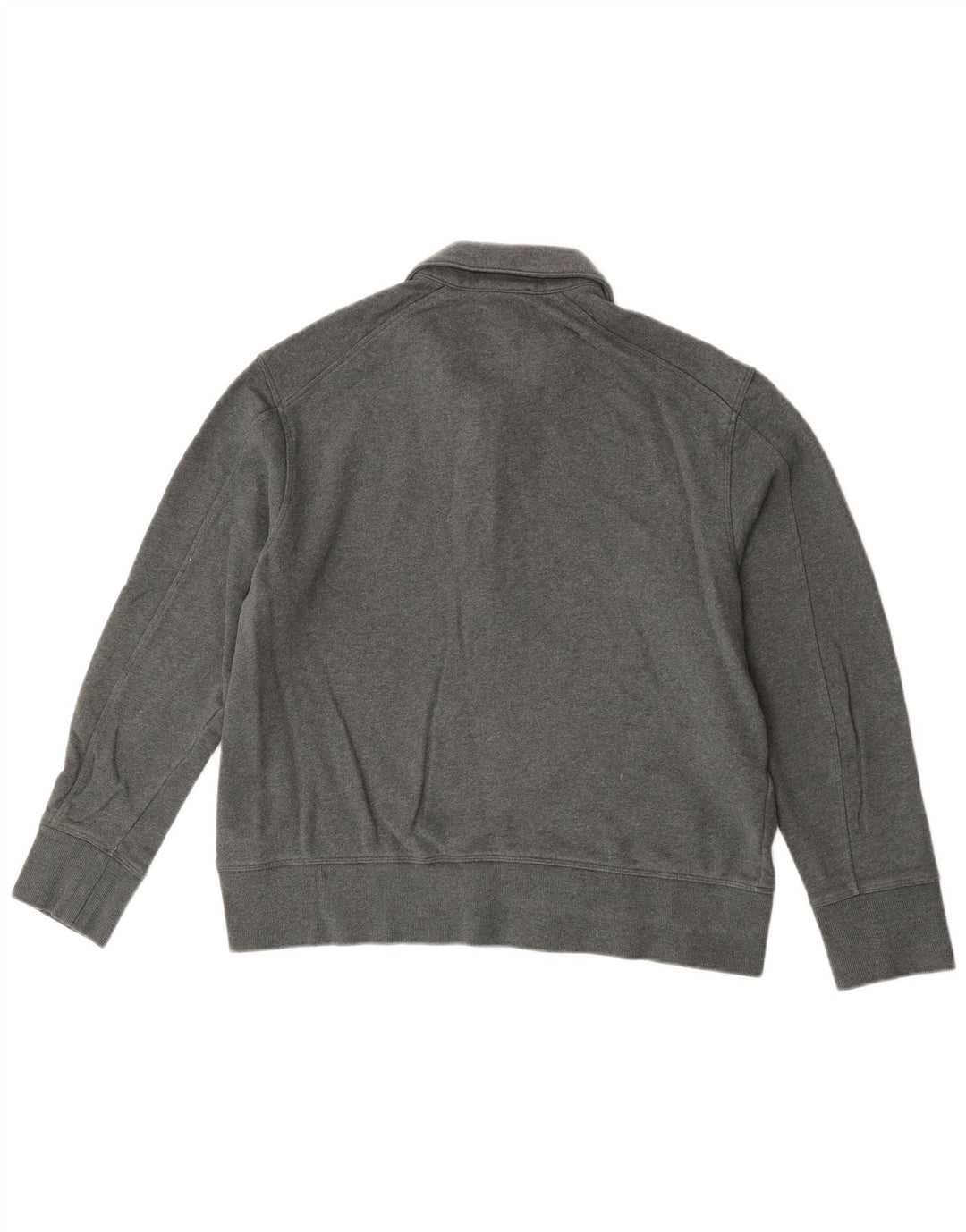 Cos entspannter Herren-Sweatshirtpullover mit Reißverschluss am Hals, mittelgrüne Baumwolle