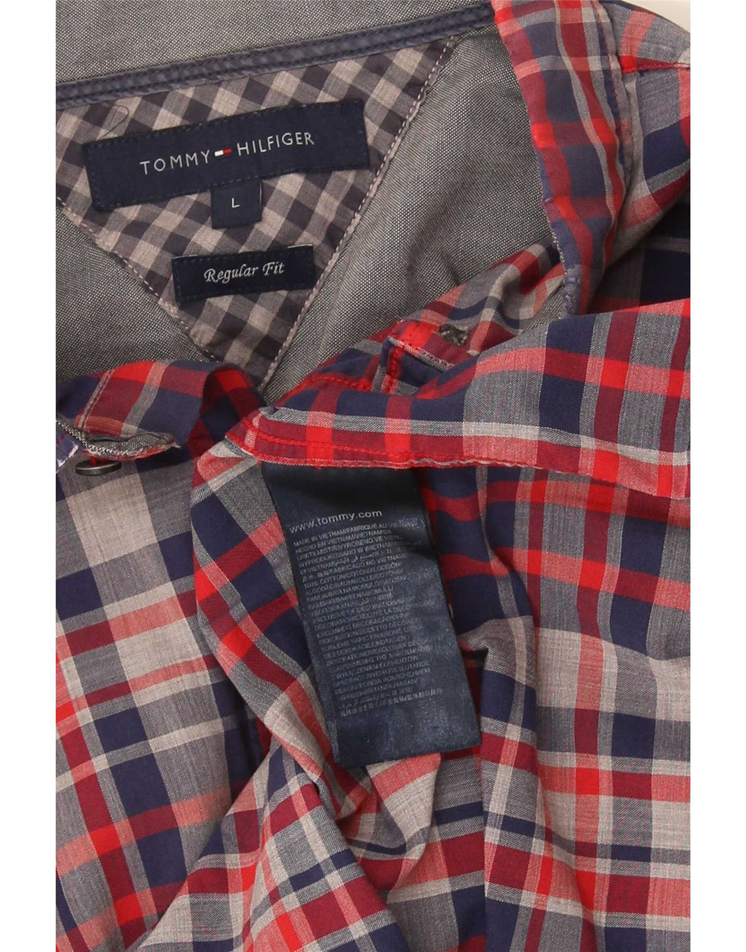 Tommy Hilfiger Herren-Hemd mit normaler Passform, groß, blau kariert, Baumwolle
