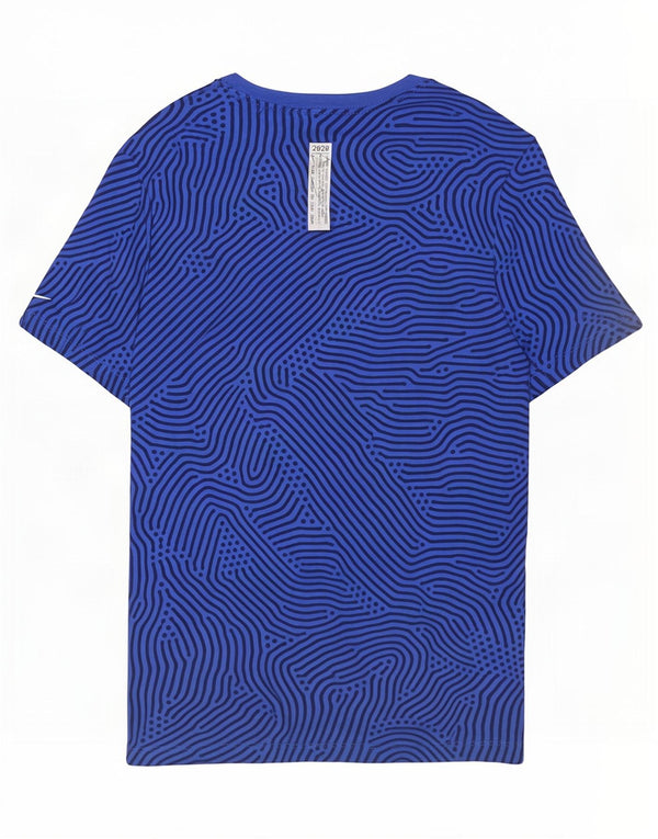 Nike Herren-T-Shirt mit Standard-Passform, mittelblaue geometrische Baumwolle