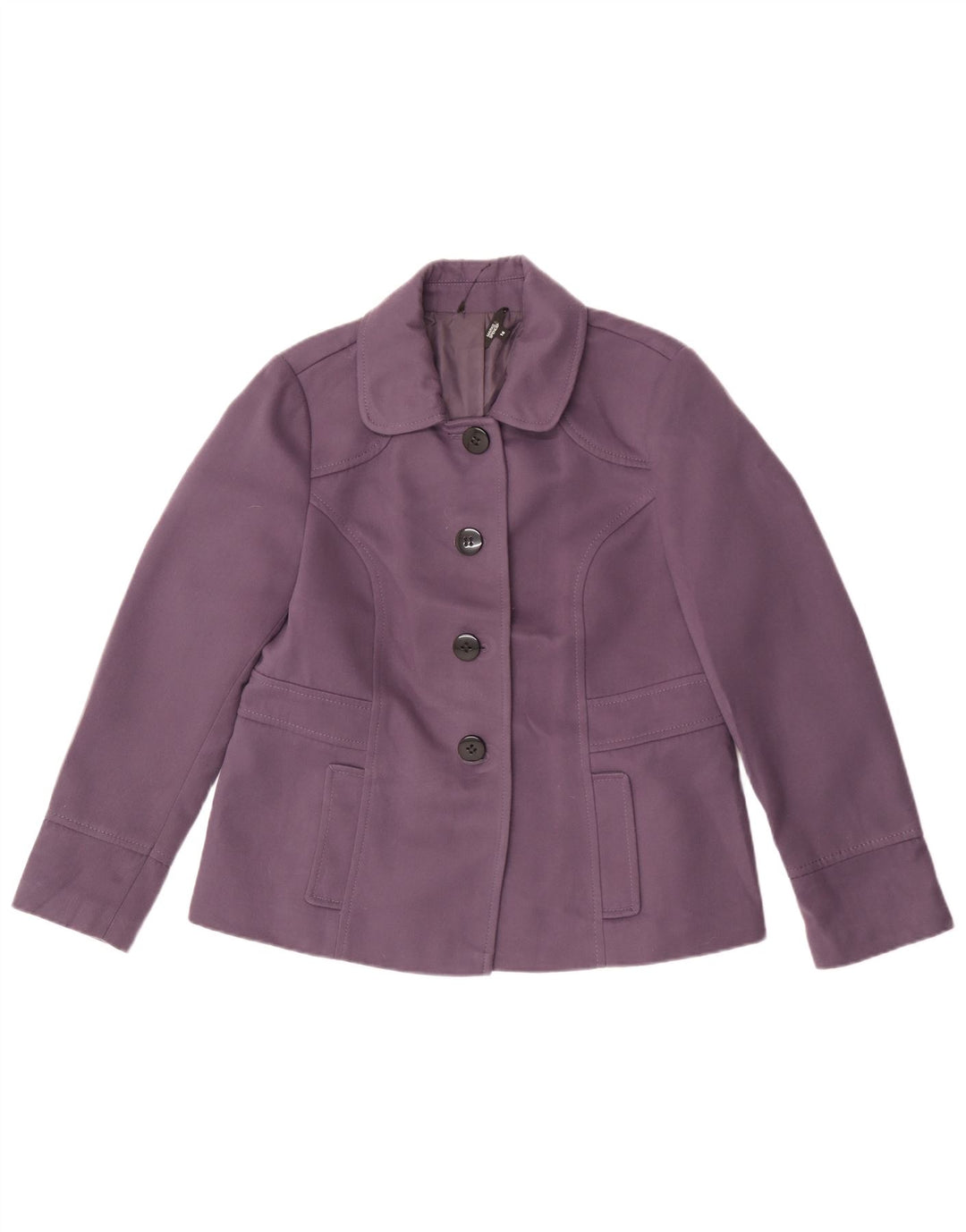 Marks & Spencer Damen-Blazerjacke mit 4 Knöpfen, UK 16, Größe L, Lila, Polyester