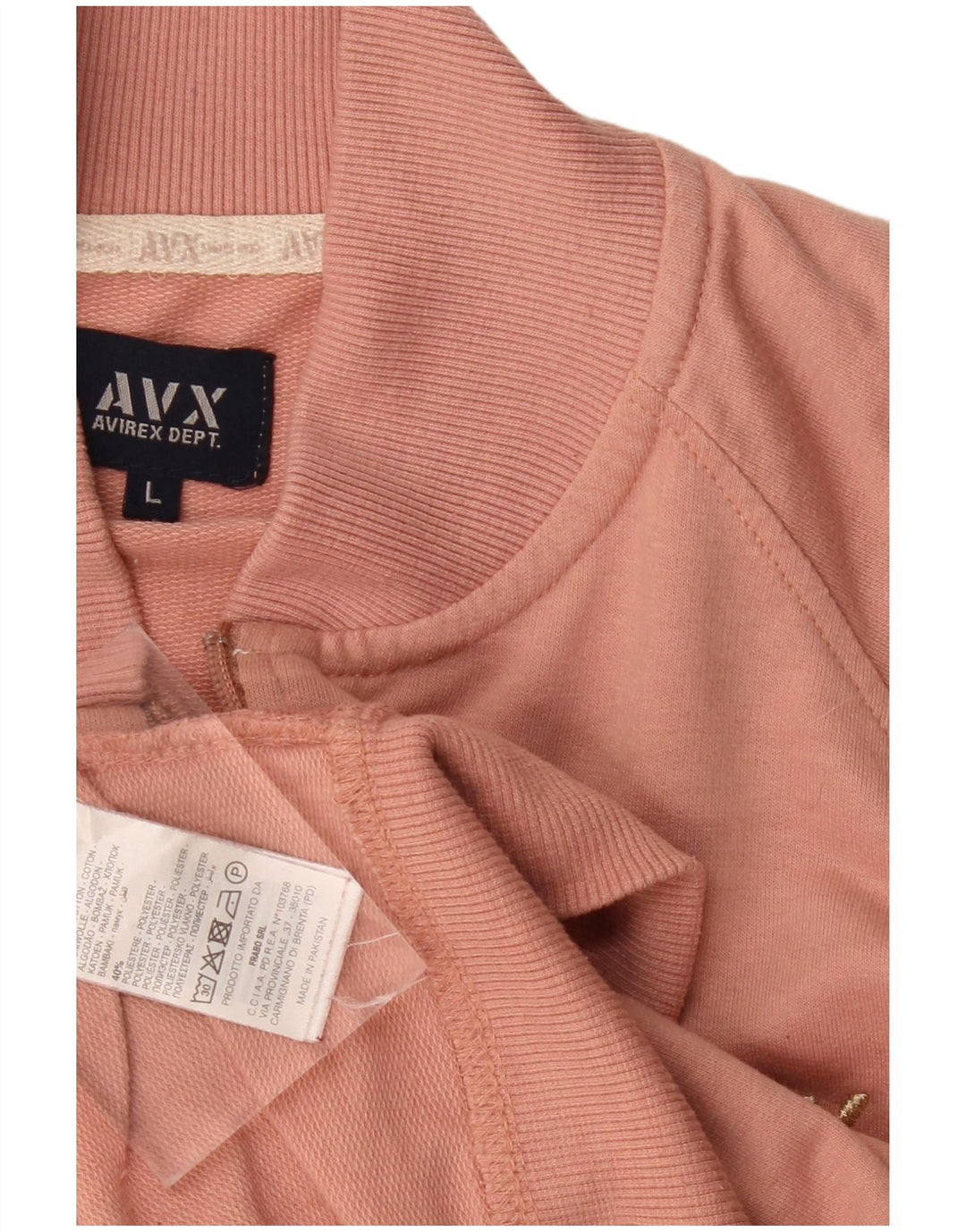 Avirex Damen-Trainingsanzug-Top-Jacke, UK 14, Größe L, Rosa, Baumwolle