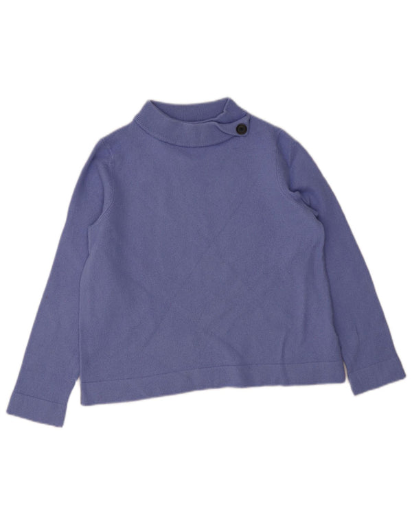 Hobbs Damen Crop Rollkragenpullover Pullover UK 14 Large Lila Merinowolle