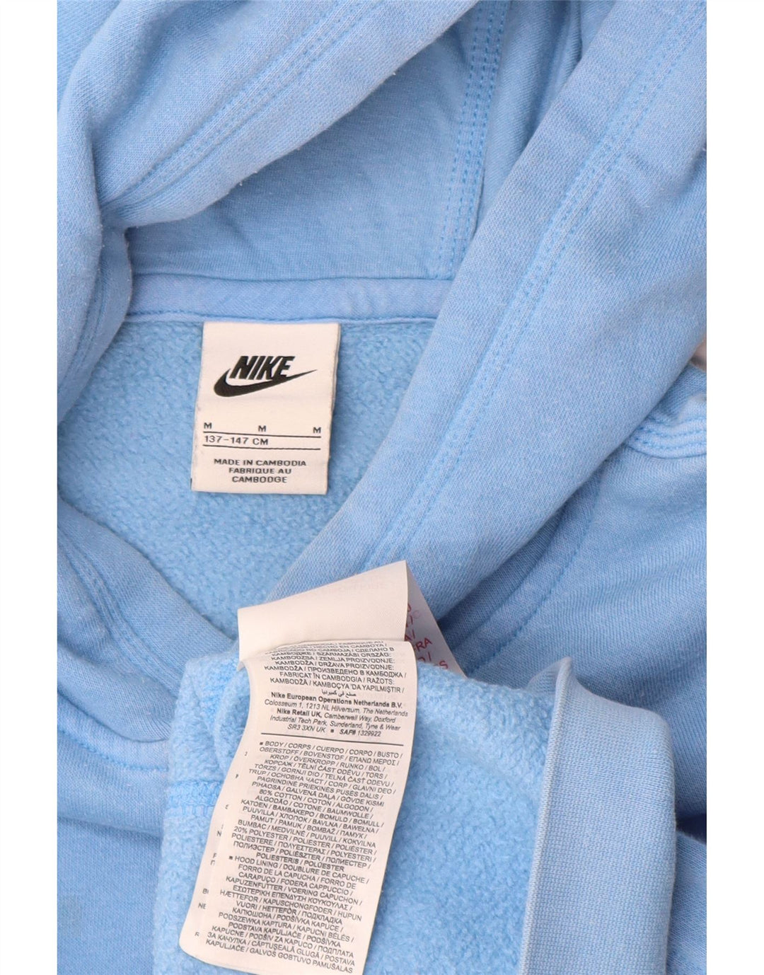 Nike Kapuzenpullover für Jungen, 10–11 Jahre, mittelblaue Baumwolle