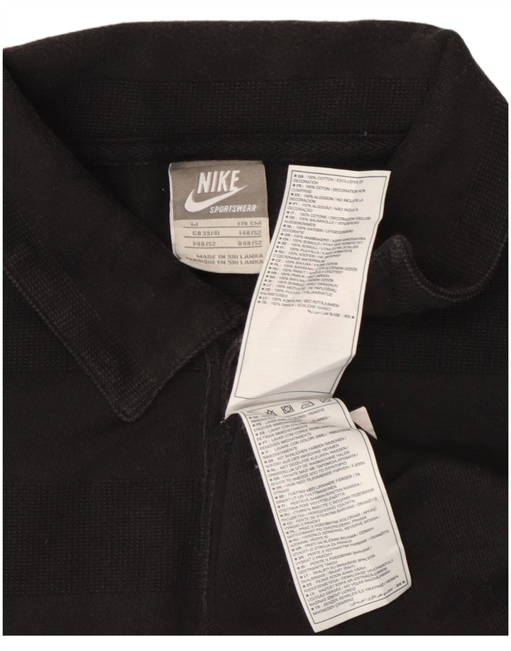 NIKE Herren-Poloshirt mit Grafik, UK 39/41, mittelschwarz, gestreift, Baumwolle