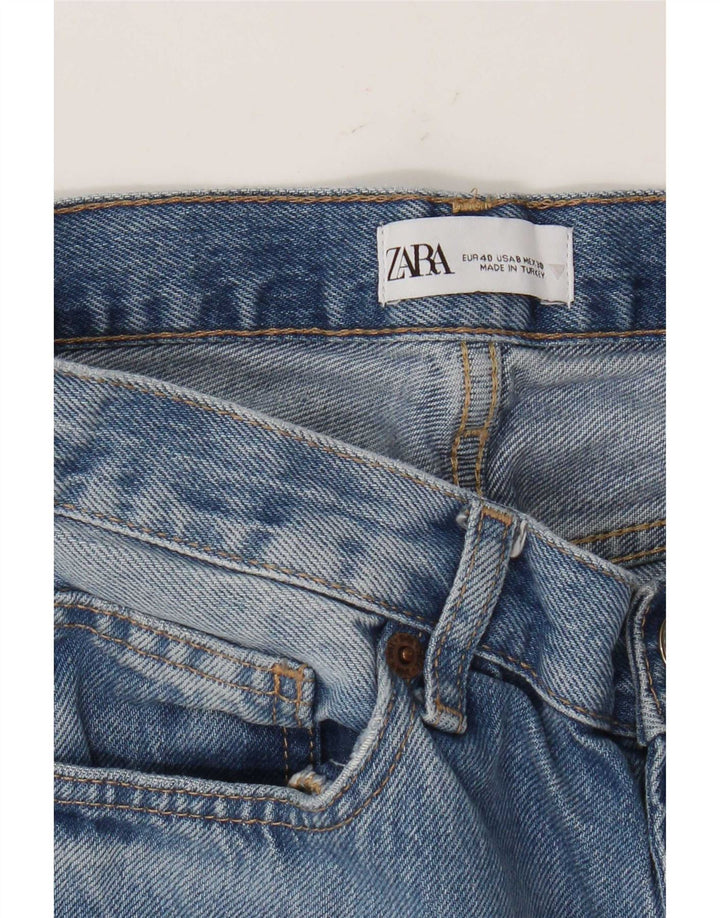 Zara Damen Straight Jeans EU 40 Medium W30 L33 Blau