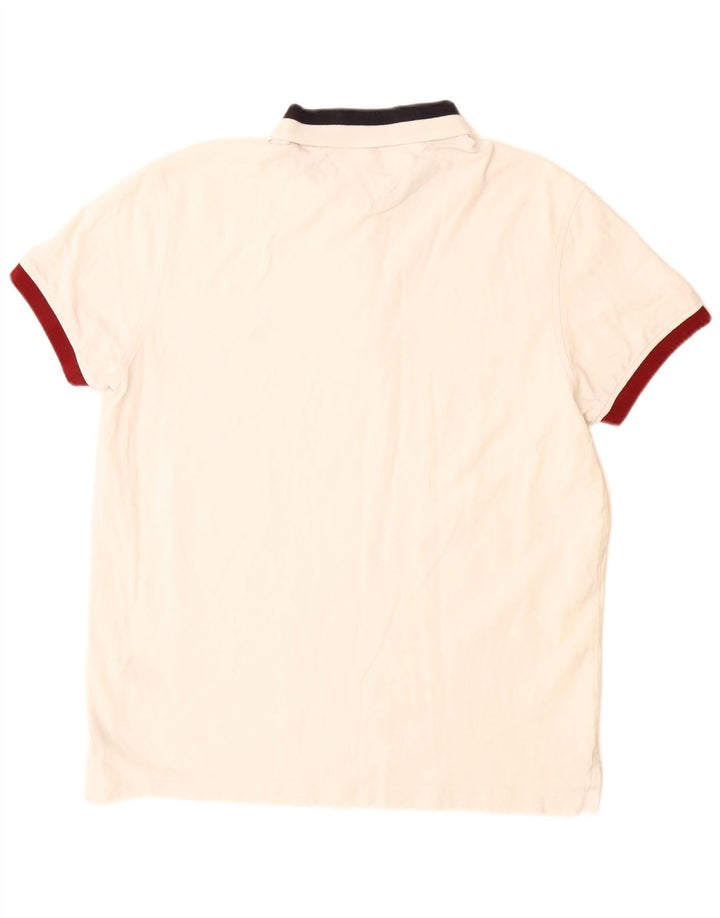 Tommy Hilfiger Herren-Poloshirt mit schmaler Passform, mittelweiße Baumwolle