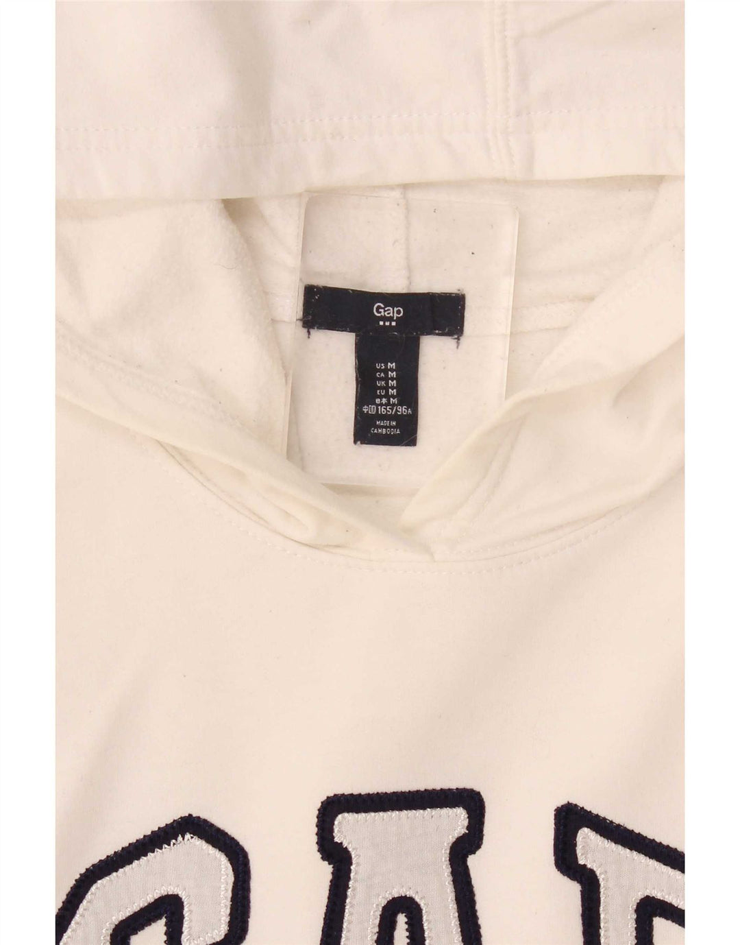 Gap Damen-Pullover mit grafischem Kapuzenpullover, Gr. 14, Mittelweiß