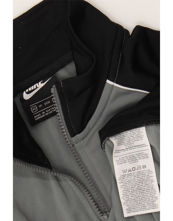 Nike Herren-Trainingsanzugoberteil, XS, graues Colourblock-Polyester