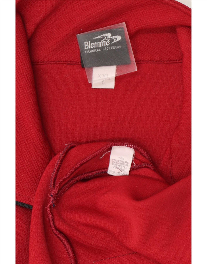 Biemme Herren Pullover Trainingsanzug Top Jacke 2XL Rot Polyester