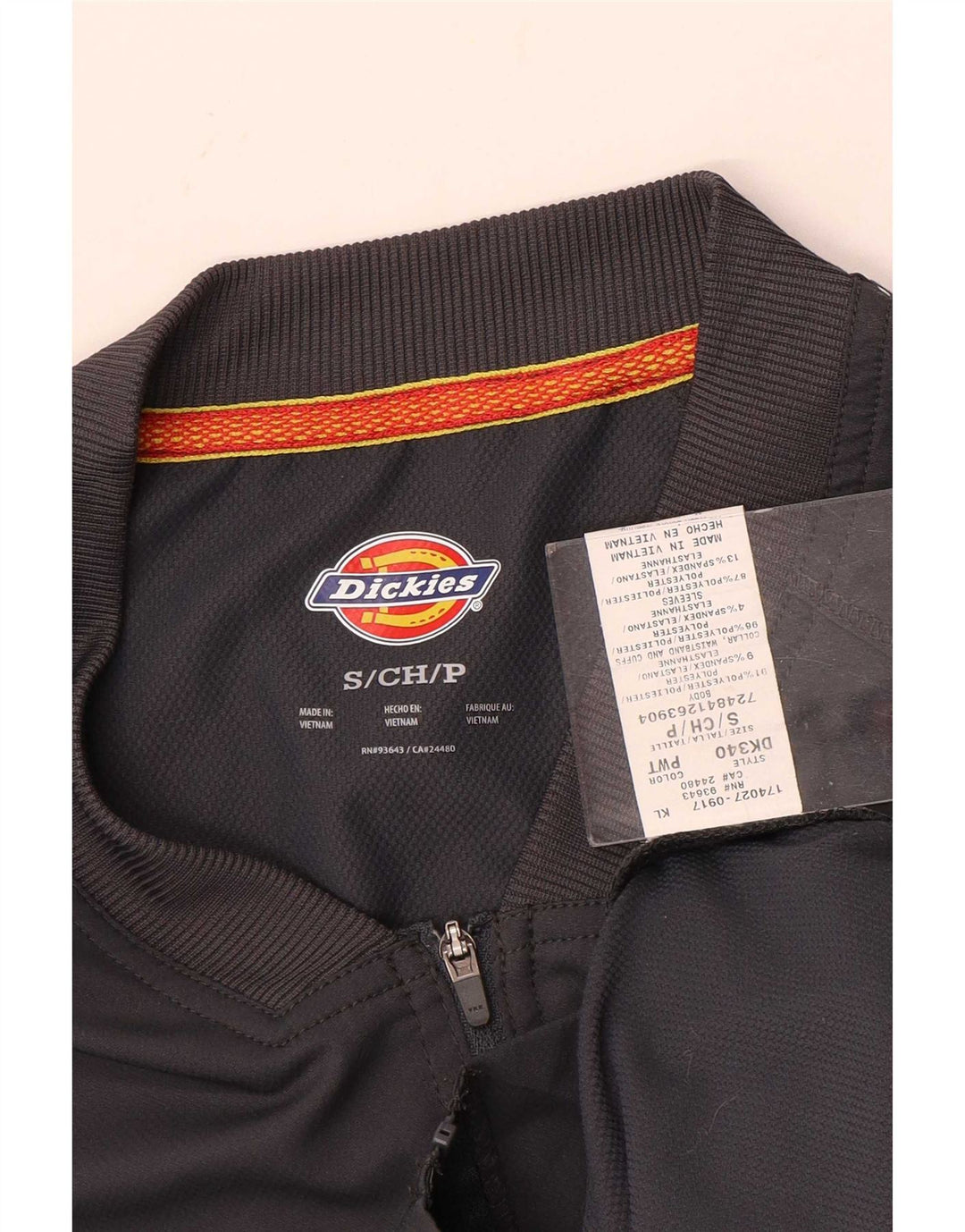 Dickies Herren-Trainingsanzug-Oberteil, Jacke, klein, grau geflecktes Polyester