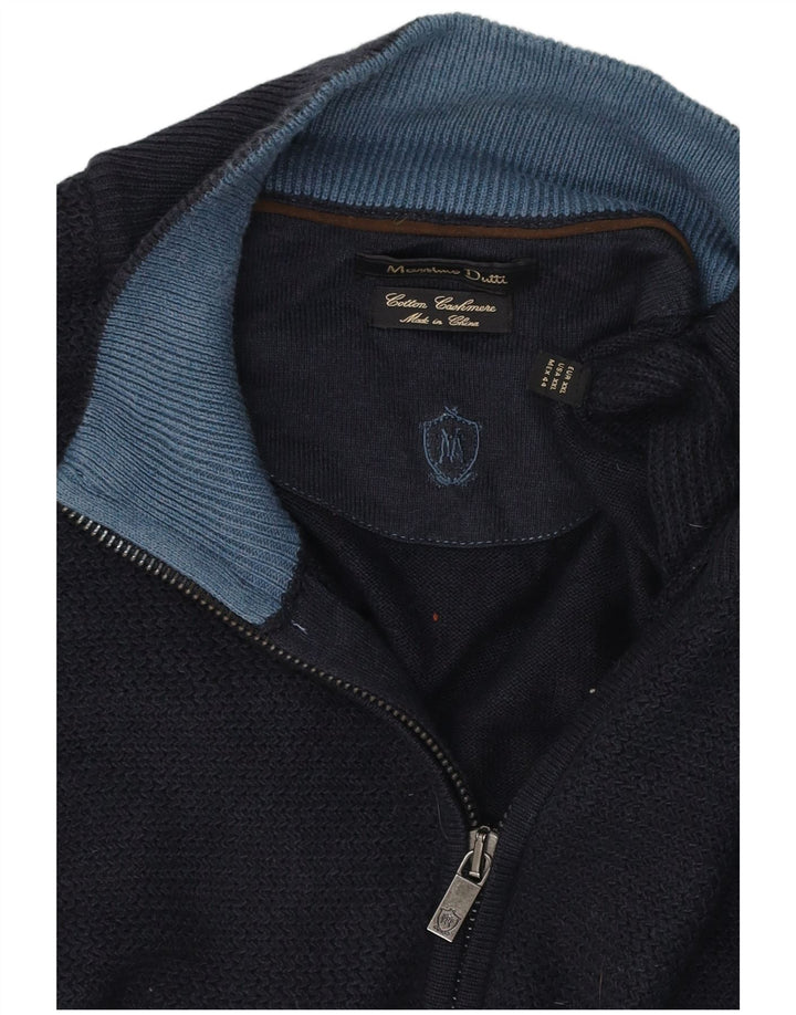 Massimo Dutti Herren-Trainingsanzug, Oberteil, Jacke, 2XL, Marineblau, Baumwolle