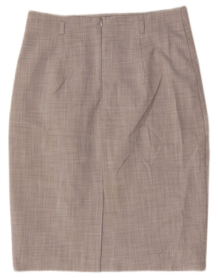 Marks & Spencer Damen Bleistiftrock UK 10 Small W30 Grau Polyester