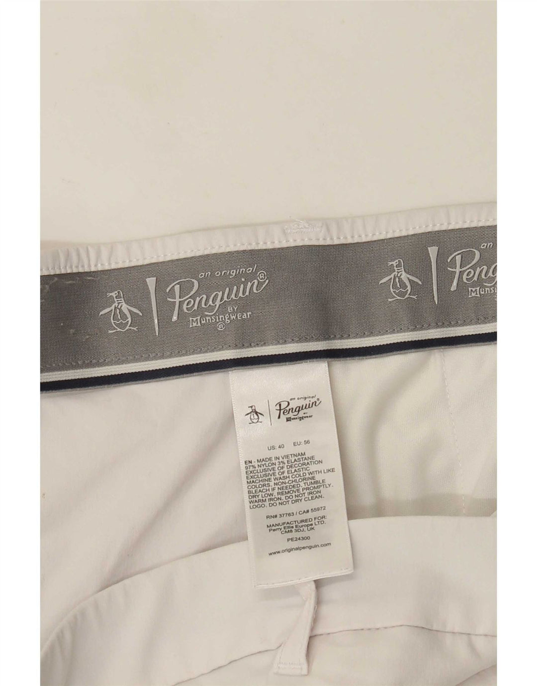 Penguin Mens Regular Chino Shorts W40 XL Beige Nylon