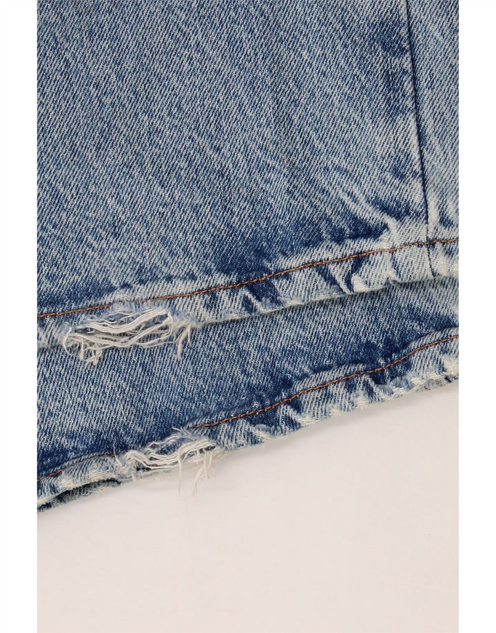 ZARA Damen Distressed Bootcut Jeans EU 36 XS W26 L32 Blau