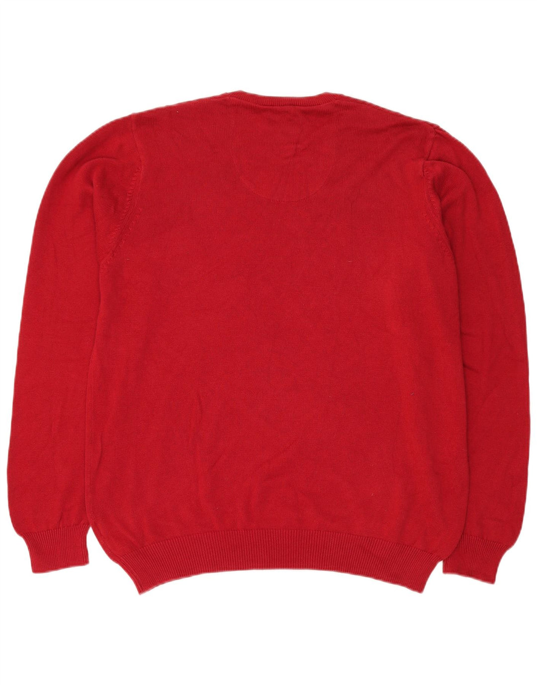 MARKS & SPENCER Herren-Pullover mit normaler Passform und V-Ausschnitt, Größe L, aus roter Baumwolle