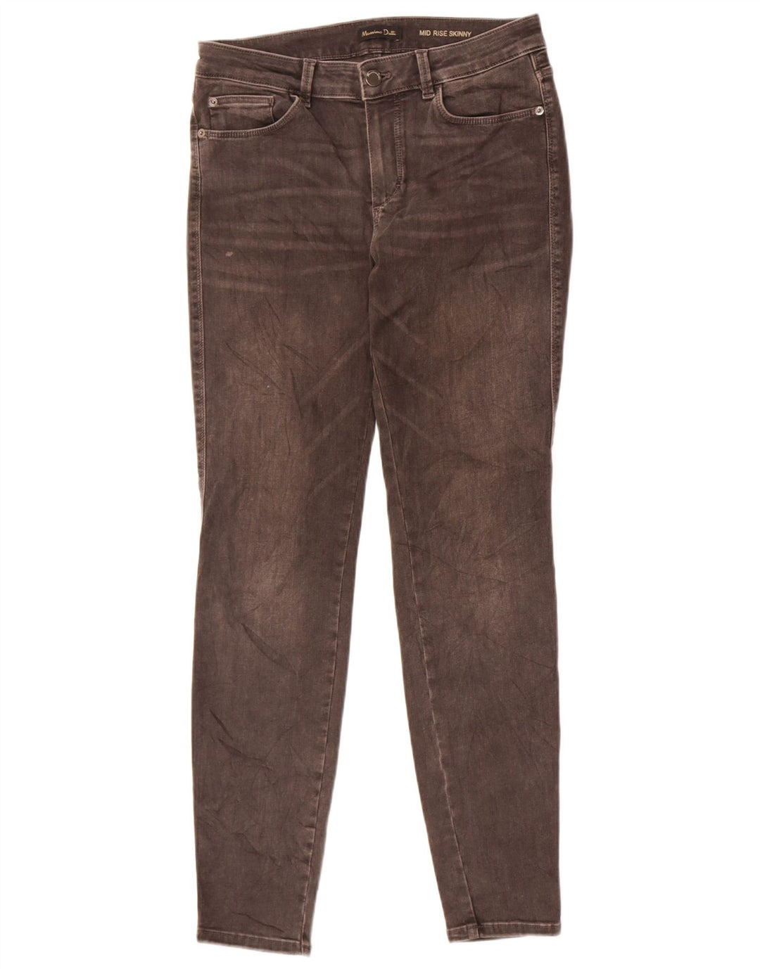 Massimo Dutti Damen Mid Rise Skinny Jeans EU 40 Medium W30 L30 Grau