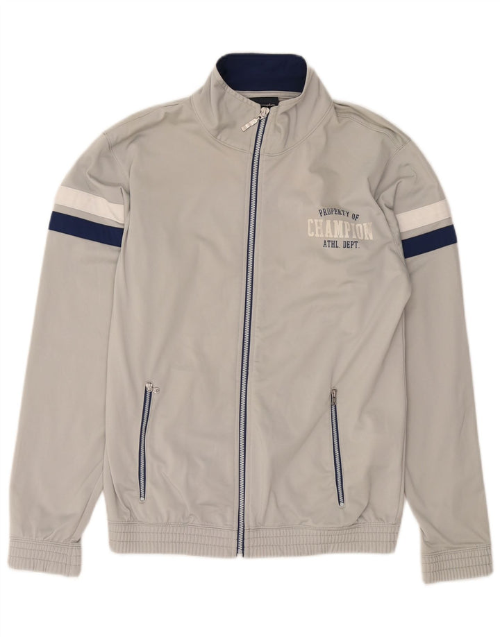 CHAMPION Herren-Trainingsanzugoberjacke aus mittelgrauem Polyester