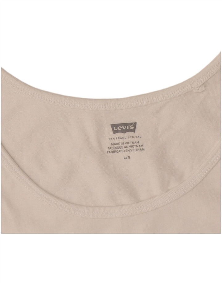 Levi's Damen Crop Graphic Vest Top UK 14 Large Weiß Colourblock