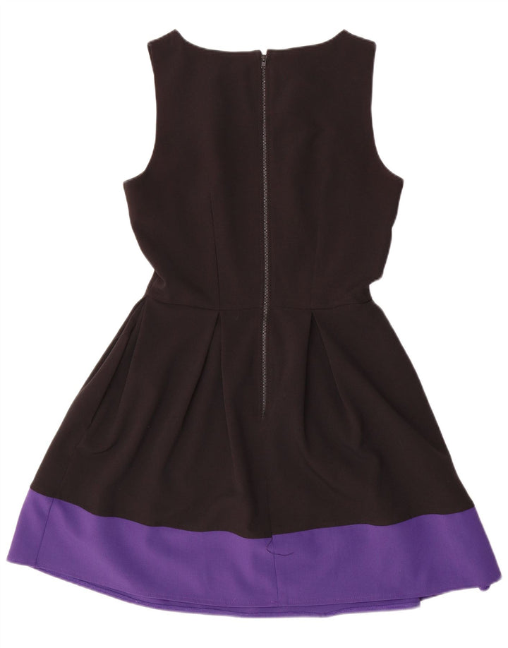 CLOSET Ärmelloses A-Linien-Kleid für Damen, UK 12, Mittelschwarz, Farbblock