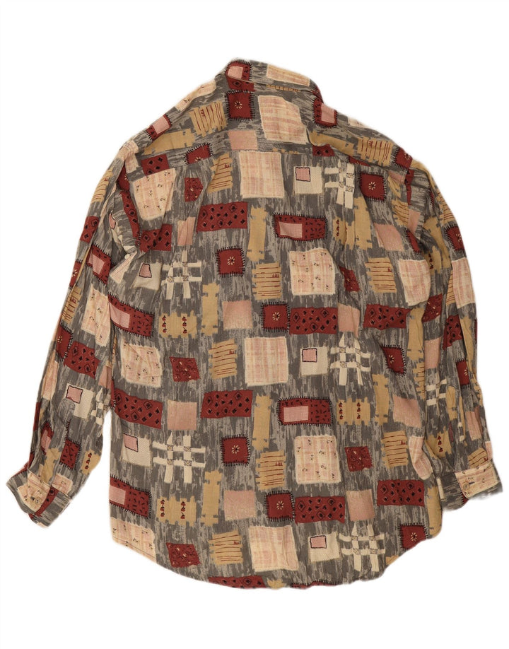 Vintage Herrenhemd Medium Mehrfarbig Patchwork Viskose