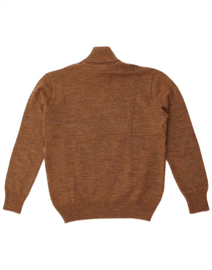 Vintage Herren Rollkragenpullover Mittelbraun Argyle/Diamant