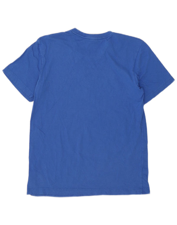 Adidas Herren Grafik-T-Shirt aus mittelblauer Baumwolle