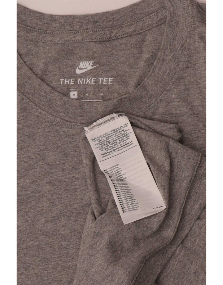 Nike Herren-T-Shirt-Oberteil aus mittelgrau gefleckter Baumwolle