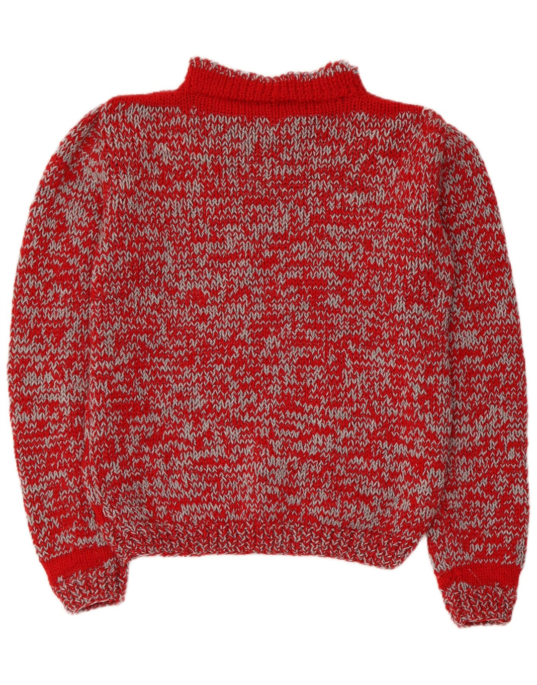Vintage Damen Rollkragenpullover Pullover UK 14 Mittelrot gestreift