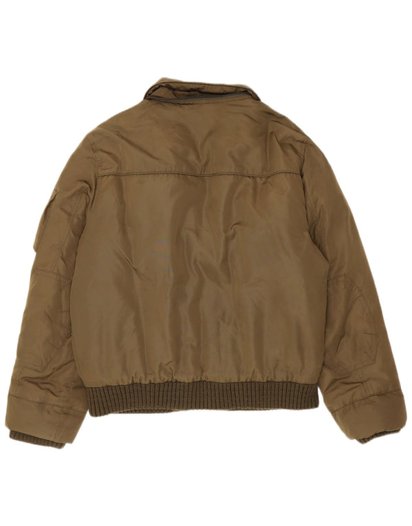 Tommy Hilfiger Herren Wattierte Jacke UK 40 Large Khaki Nylon