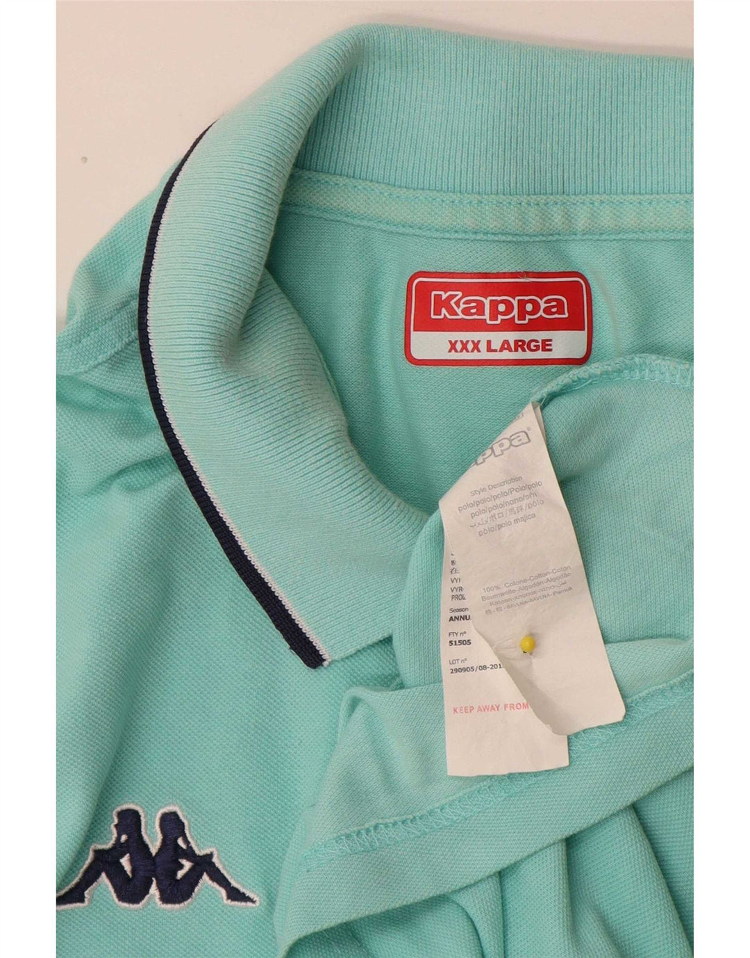 Kappa Herren Poloshirt 3XL Türkis Baumwolle