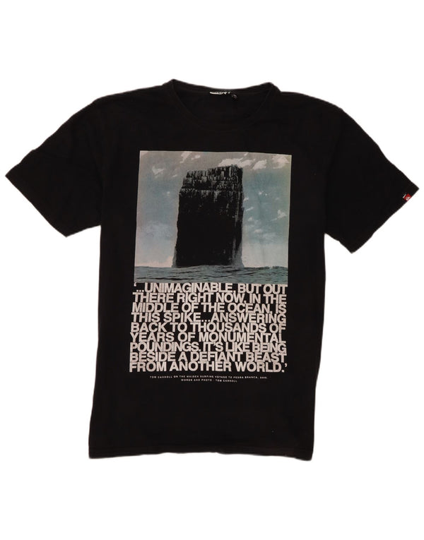 Quiksilver Herren Slim Graphic T-Shirt Top XL Schwarz Baumwolle