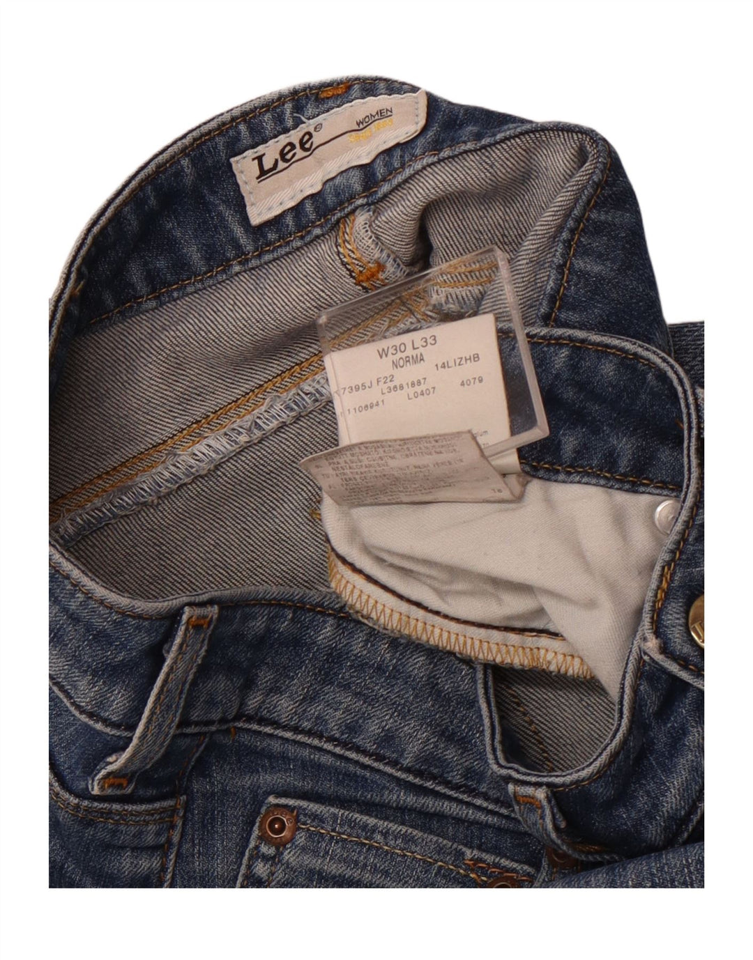 LEE Damen Norma Cropped Jeans W30 L19 Blaue Baumwolle