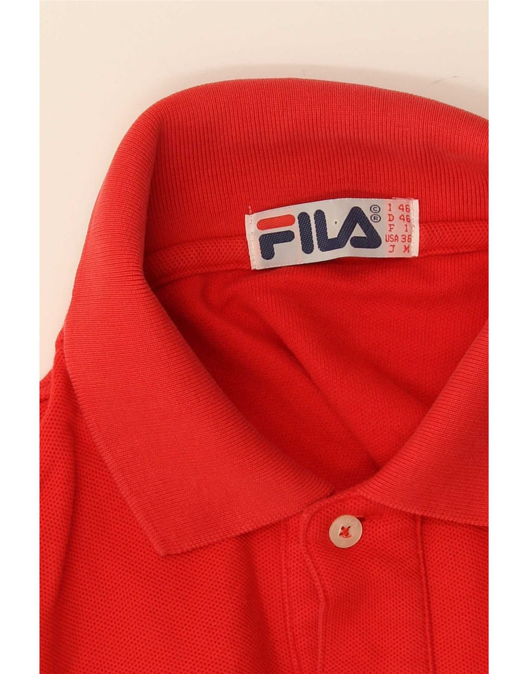 Fila Herren Langarm-Poloshirt IT 46 Small Rot