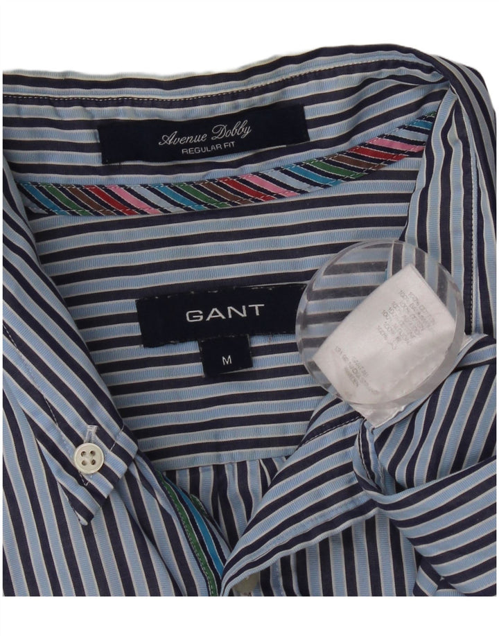 Gant Herren-Hemd mit normaler Passform, mittelblaue Nadelstreifen-Baumwolle