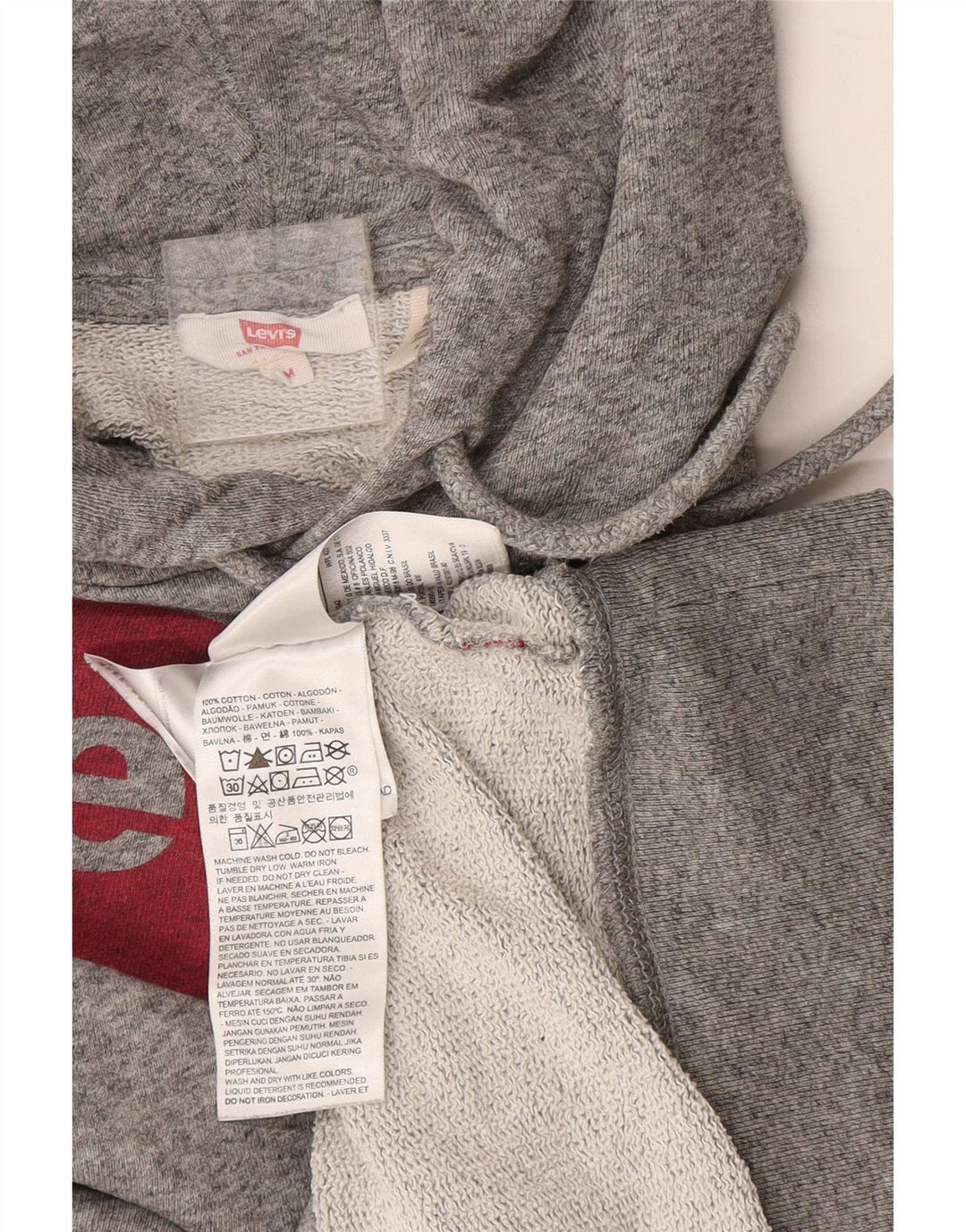 Levi's Herren-Kapuzenpullover mit Grafik, mittelgrau gesprenkelte Baumwolle