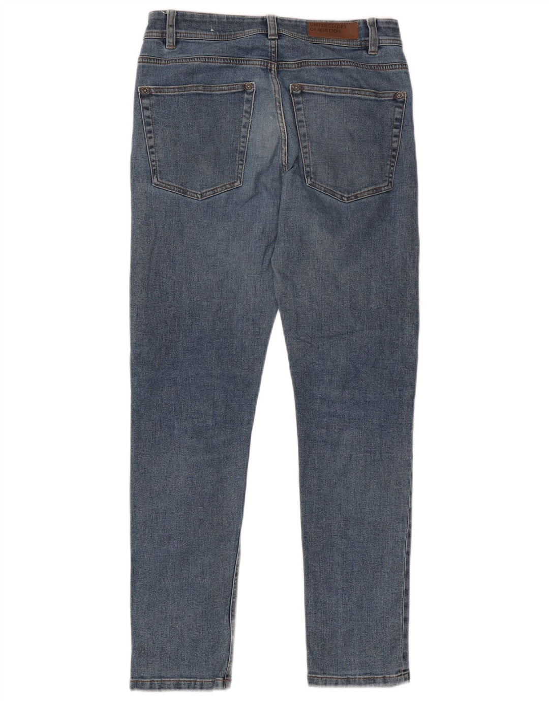Benetton Herren Slim Jeans W31 L30 Blaue Baumwolle